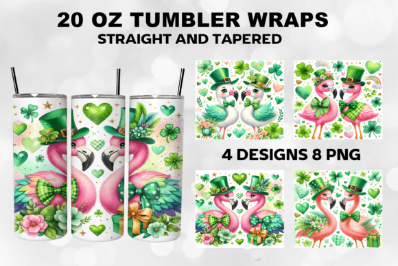 Download St Patrick's Couple Flamingo Tumbler PNG - Flamingo tumbler png Collection