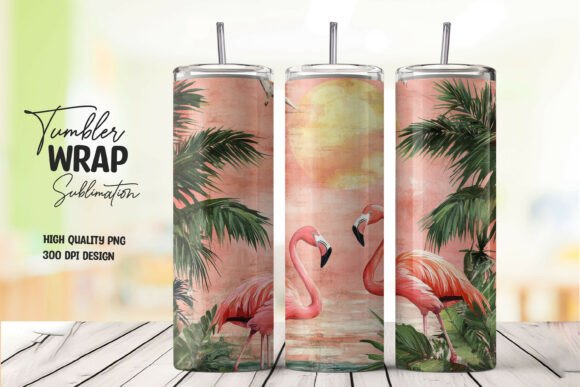 Download Pink Flamingo Tumbler Wrap Png - Premium Resources