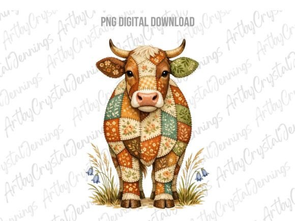 Download Country Patchwork Cow Farm Animal PNG - Country patchwork Collection