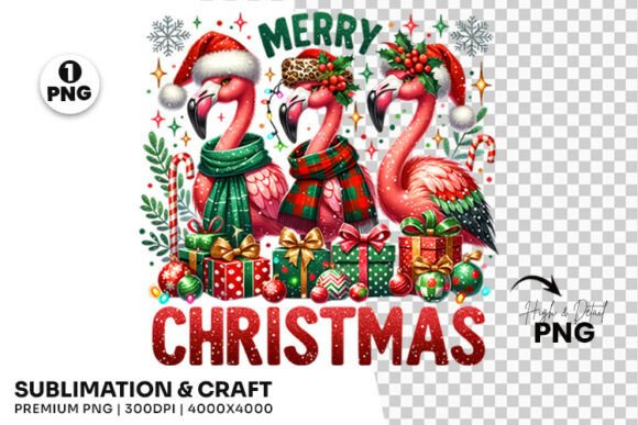 Download Flamingo Merry Christmas Sublimation PNG - Sublimation png Collection