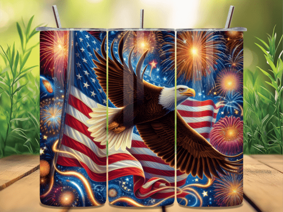Download Eagle American Flag Fireworks Tumbler - Premium Resources
