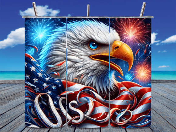 Download Eagle American Flag Fireworks Tumbler - Premium Resources